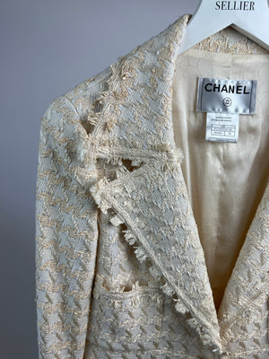 * VINTAGE* Chanel Cream 05/P Two Piece Coat and Skirt set FR 40 (UK 12)