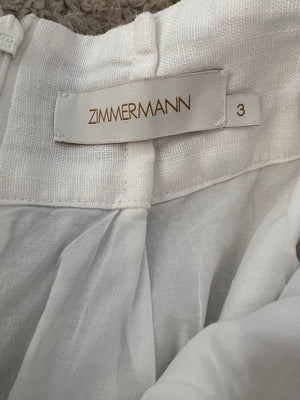 Zimmermann White Midi Linen Skirt Size 3 (UK 14)