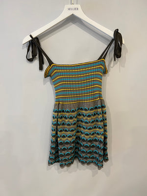 M Missoni Grey, Yellow and Blue Knit Cardigan and Top Chevron Set Size IT 44 (UK 12)