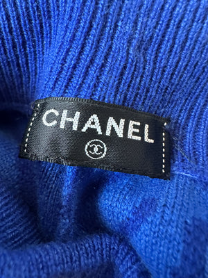 Chanel 21N Electric Blue Cashmere Jogging Bottom with Logo Detail Size FR 44 (UK 14) RRP £2,370
