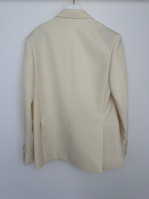Wardrobe NYC Cream Double Breasted Blazer Jacket Size S (UK 8)