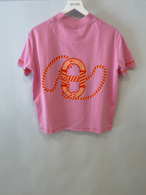 Hermès Candy Pink Canoé Printed T-Shirt Size FR 34 (UK 6) RRP £570