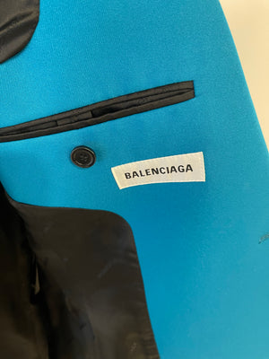 Balenciaga Petrol Blue Waisted Blazer Jacket Size FR 36 (UK 8) RRP £2,230