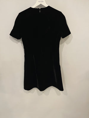 Saint Laurent Black Velvet Short-Sleeve Mini Dress Size FR 34 (UK 6)