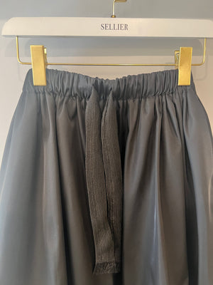 Prada Black Nylon Midi Skirt with Drawstring Detail Size IT 38 (UK 6)