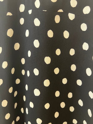 Saint Laurent Black and White Polka Dot Midi Dress with Cut Out Detail Size FR 34 (UK 6) RRP £2,150