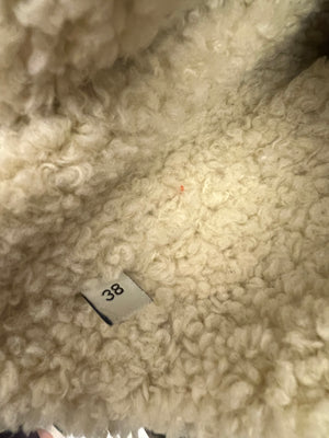 Gucci Khaki Jacket with Brown Mink Fur Trim and Shearling Lining with Logo Print Size IT 38 (UK 6)