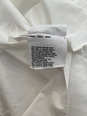 Prada White Long Sleeve Shirt With Logo Plaque Detail Size IT 40 (UK 8) RRP £900