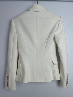 Balmain White Double Breasted Blazer Size FR 34 (UK 6)