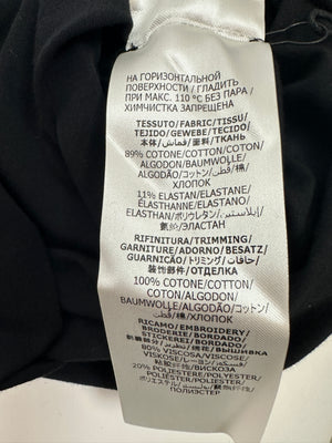 Alexander McQueen Black Cotton Round Collar T-Shirt with Logo Size IT 38 (UK 6)
