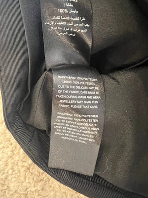 Self Portrait Black Ottoman Square Neck Cropped Top with Puff Sleeves and Open Back Detail Size UK 14 RRP £215