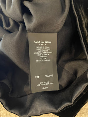 Saint Laurent Black Velvet Short-Sleeve Mini Dress Size FR 34 (UK 6)