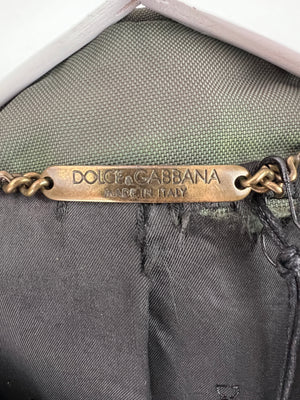 Dolce & Gabbana Khaki Green Menswear Belted Trench Coat Size IT 50 (UK 40)
