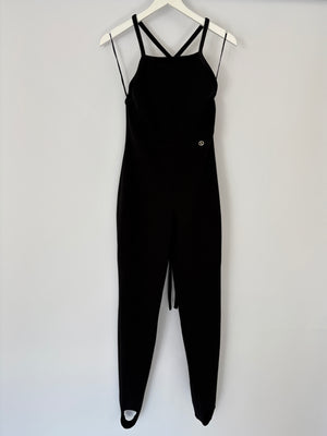 Chanel 20A Black Wool CC Logo Jumpsuit Detail FR 36 (UK 8) RRP £2100