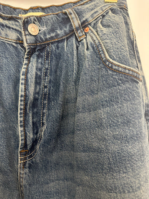 Grlfrnd Blue Waist High Wasted Jeans Size 26 (UK 8)