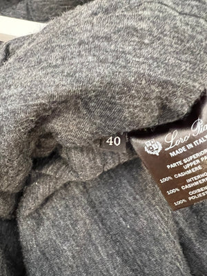 Loro Piana Black and Grey Cashmere Hooded Zip Jacket Size IT 40 (UK 8)