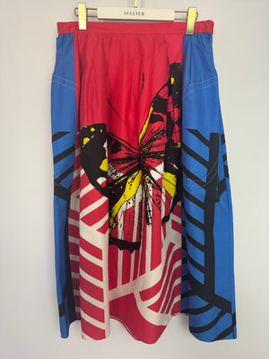 Christian Dior Red, White and Blue Printed Short-Sleeve Shirt and Long Skirt Set Size FR 44 (UK 16)