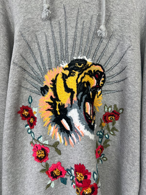 Gucci Grey 'Blind For Love' Hoodie With Embroidery and Distressed Details Size S (UK 8)