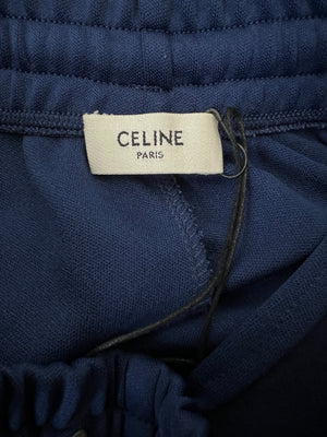 Celine Blue Two-Piece Tracksuit Set with Logo and Stripe Trim Size XS/S (UK 8/10)