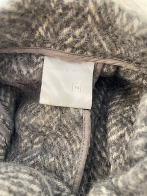 Magda Butrym Grey High-Rise Wool Trousers Size FR 34 (UK 6) RRP £1,030