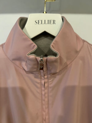 Loro Piana Pink and Grey Reversible Cashmere Jacket Size XS (UK 6)