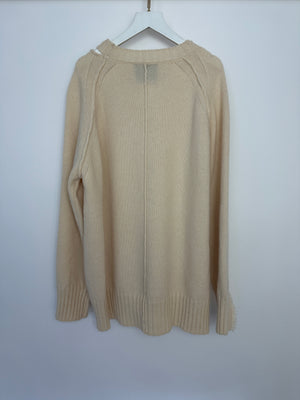 Rohe Cream Merino Wool & Cashmere Jumper with Cutout Detail Size 38 (UK 6)