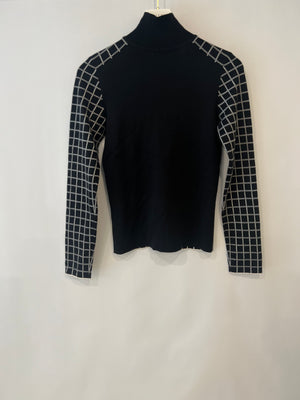 Hermès Black and White Cashmere Checkered High Neck Jumper Size FR 34 (UK 6) RRP £1,500