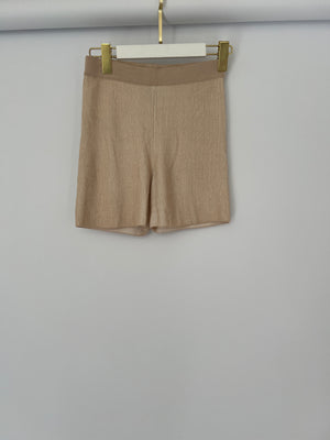 Jacquemus Beige Rib Knit Mini Shorts and Crop Top Set Size Small