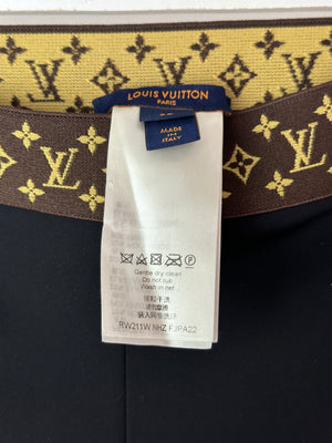 Louis Vuitton Black Leggings with Monogram Elastic Waist Size FR 38 (UK 10)