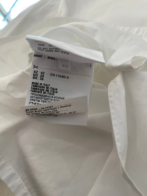 Prada White Long Sleeve Shirt With Logo Plaque Detail Size IT 40 (UK 8) RRP £900