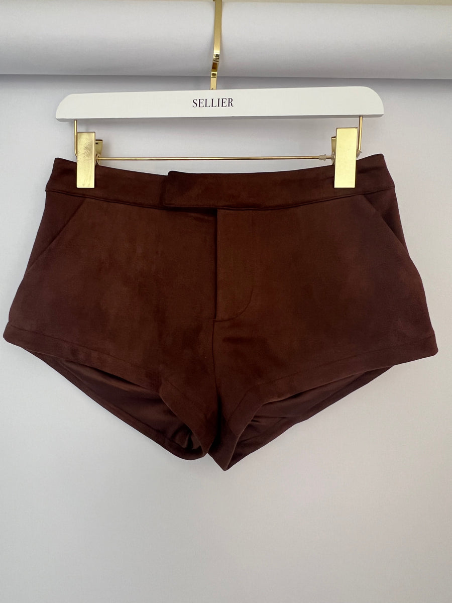 Nakedvice Brown Suede Effect Shorts Size XS (UK 6) RRP £132