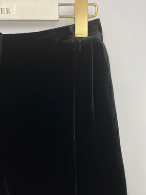 Zuhair Murad Black High Waisted Velvet Shorts Size FR 38 (UK 10)