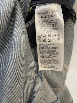 Alexander McQueen Denim Blue Mini Dress with Button Details Size IT 42 (UK 10) RRP £1,195