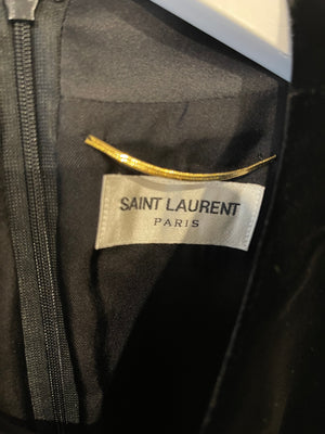Saint Laurent Black Velvet Short-Sleeve Mini Dress Size FR 34 (UK 6)
