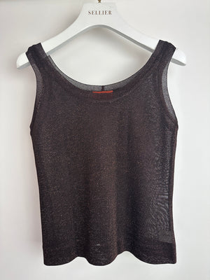 Missoni Metallic Brown Sleeveless Top Size IT 38/40 (UK 6/8)