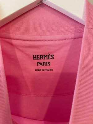 Hermès Candy Pink Canoé Printed T-Shirt Size FR 34 (UK 6) RRP £570