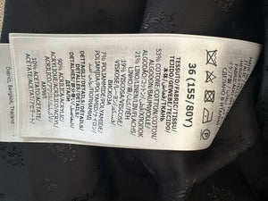 Gucci Black & White Houndstooth Wool Jacket with Electric Blue Thread Detail Size IT 36 (UK 4)