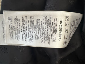 Gucci Black & White Houndstooth Wool Jacket with Electric Blue Thread Detail Size IT 36 (UK 4)
