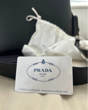 Prada Black Saffiano Leather Bag With Gold Hardware and Cross-Body Strap