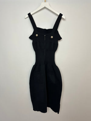 Chanel Black Knit Sleeveless Dress with Pearl Button Details Size FR 38 (UK 10)