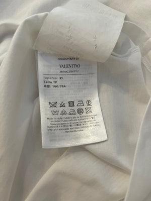 Valentino White T-Shirt with Multicolour Sequin Logo Size XS (UK 6)
