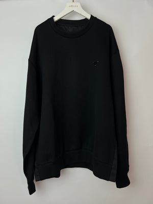 Prada Black Knitted Long Sleeve Oversized Jumper with Logo Detail IT L 48 (UK 16)
