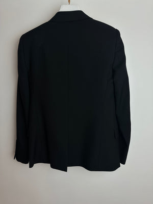 Saint Laurent Black Blazer with Crystal Lapel Trim Detail Size FR 36 (UK 8)