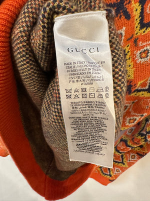Gucci Orange High Neck Knitted Jumper with Bees and GG Logo Detail IT 42 (UK 10)