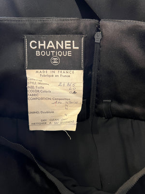 Chanel Vintage Black Silk Long Skirt with Tulle Size FR 40 (UK 12)