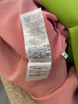Gucci Cruise 2017 Apple Green Wool Coat with Pearl Embellished Buttons and Ruffles Detail IT 42 (UK 10)