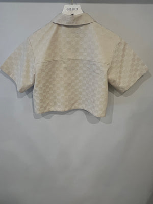 Gucci Cream Gabardine GG Logo Top and Short Set Size IT 36 (UK 4) RRP £1,660