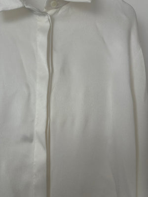 Loewe White Silk Shirt with Gold Cufflink Details Size FR 36 (UK 8)