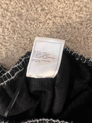 Chanel Black and White Checkered Micro Shorts with Silver Metallic Details and Silver CC Logo Buttons Size FR 36 (UK 8)