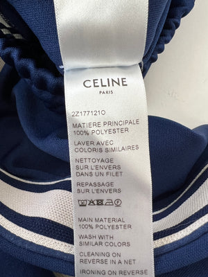 Celine Blue Two-Piece Tracksuit Set with Logo and Stripe Trim Size XS/S (UK 8/10)